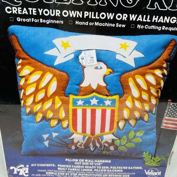 Quick & Easy Instant Quilting Kit USA Eagle Pillow Wall Hanging Valiant 6512 - Picture 5 of 10